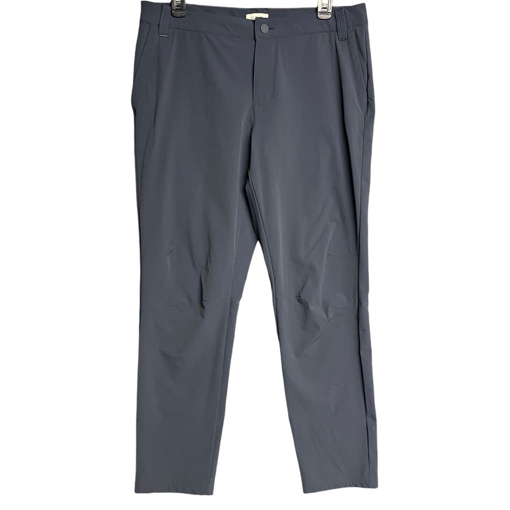 LL Bean Pants 12R Blue Grey Straight Leg Stretch Travel Outdoor Utility Sporty